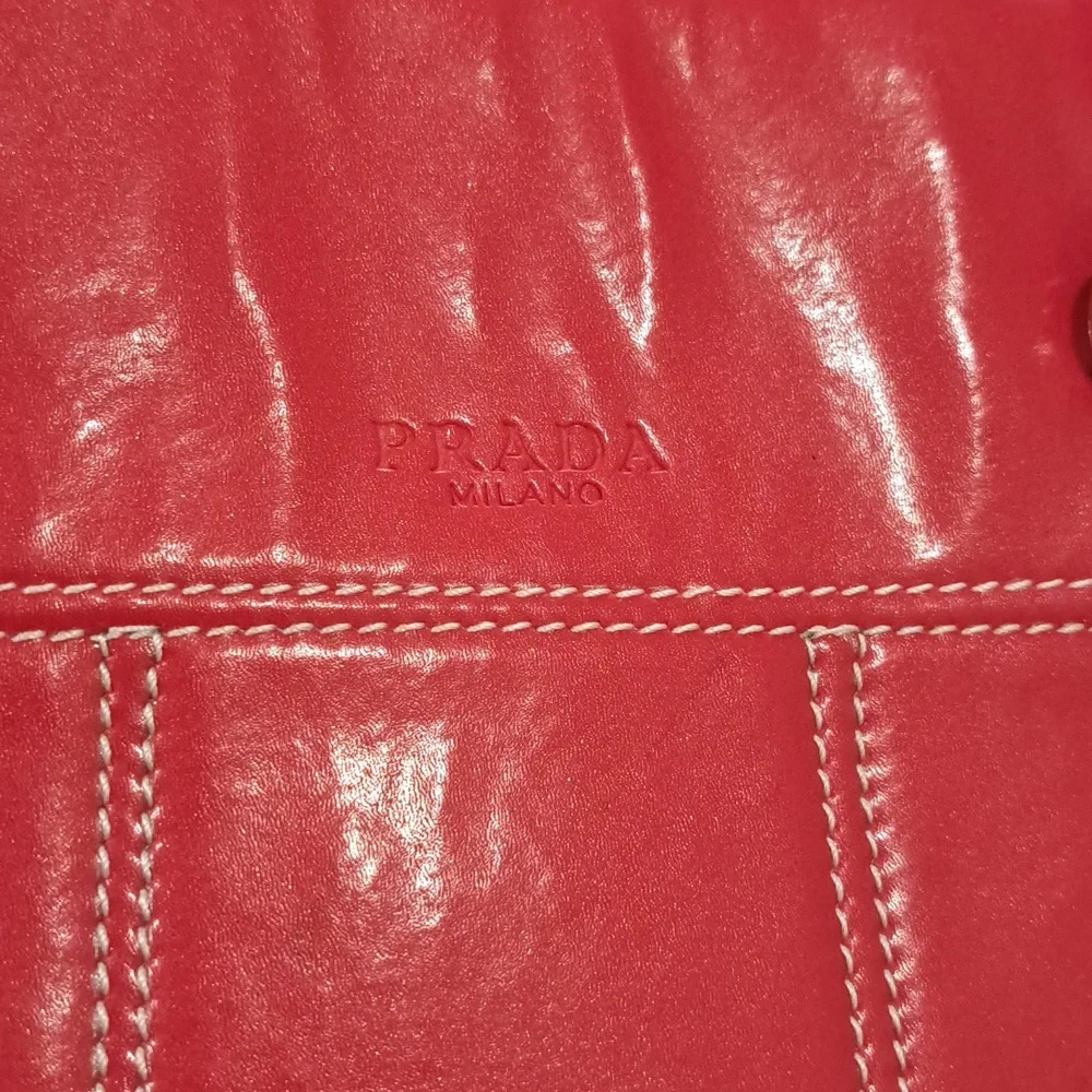 Prada Red Leather Tote - Picture 4 of 8